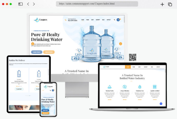 uaques drinking mineral water delivery html template