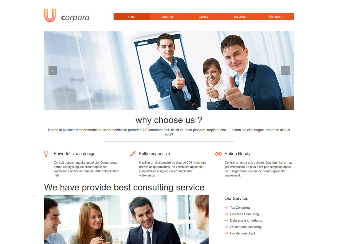 ucorpora free html website template