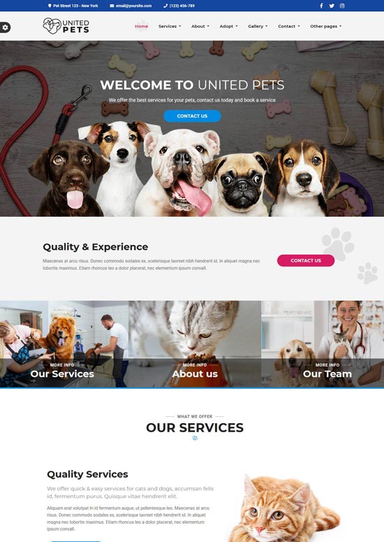 united pets html template
