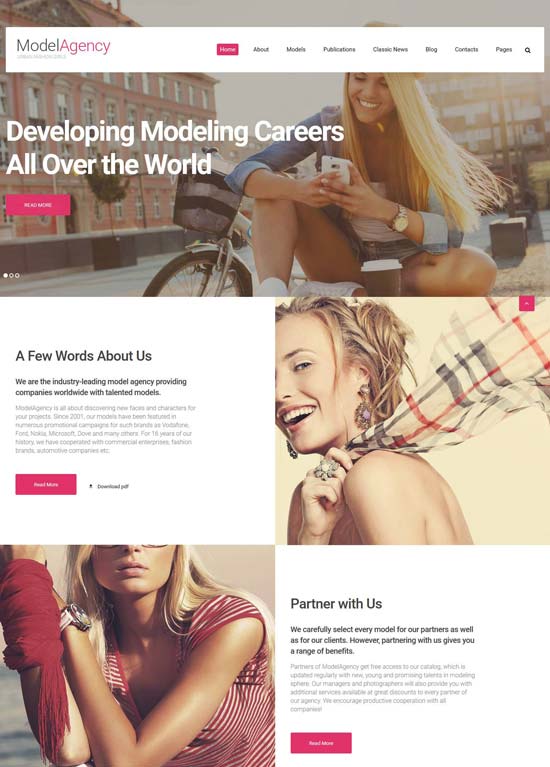 urban fashion model agency template