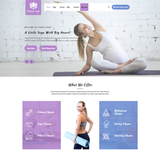 VW Yoga Fitness - WordPress theme