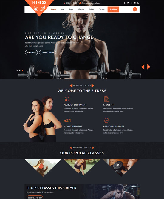 VW Yoga Fitness - WordPress theme