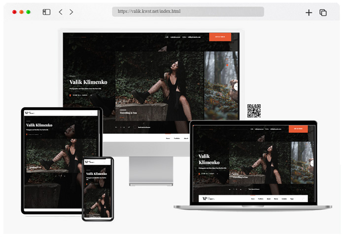 valik photography portfolio website template