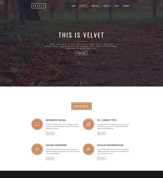 velvet free html template