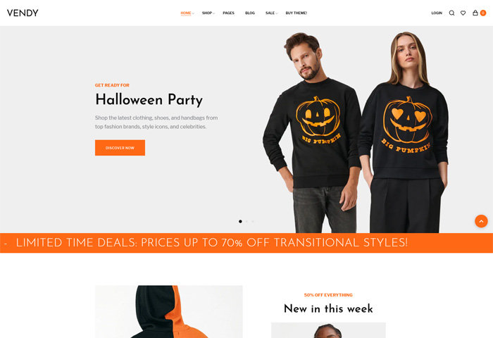 vendy shopify theme for fashion