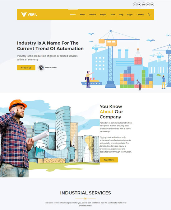 veril industrial joomla template