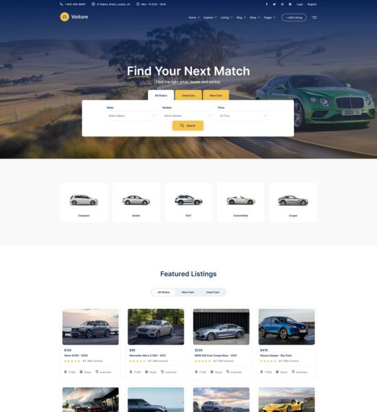 voiture automotive car dealer html template