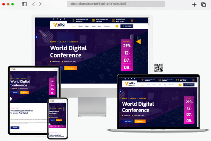 volia conference and event html template