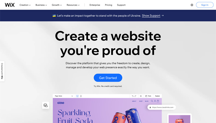 wix create your free stunning website