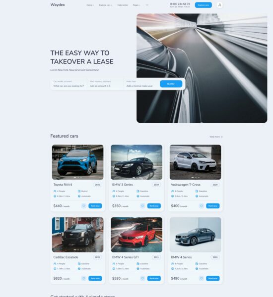 waydex car rental html template