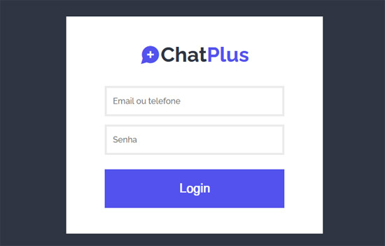 web chat layout login page