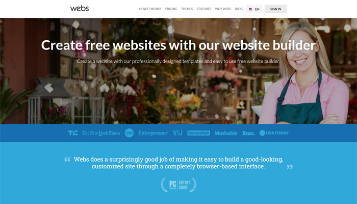 webs the most popular solution to create a free website