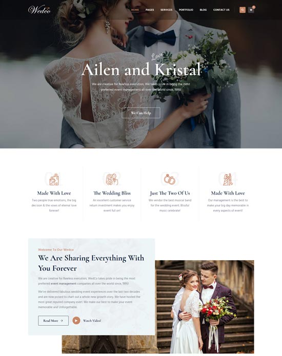 wedco wedding wordpress theme
