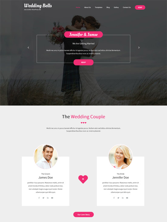 wedding bells free wordpress theme