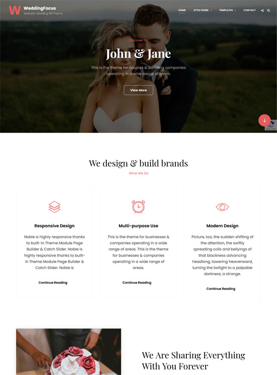 weddingfocus free wedding wordpress theme