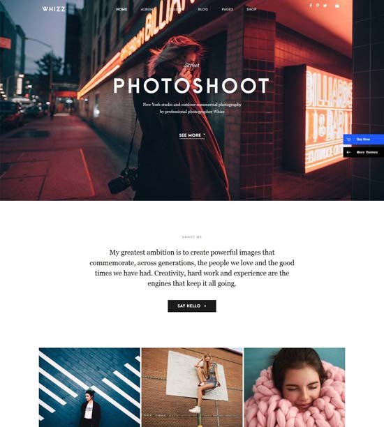whizz photography html template