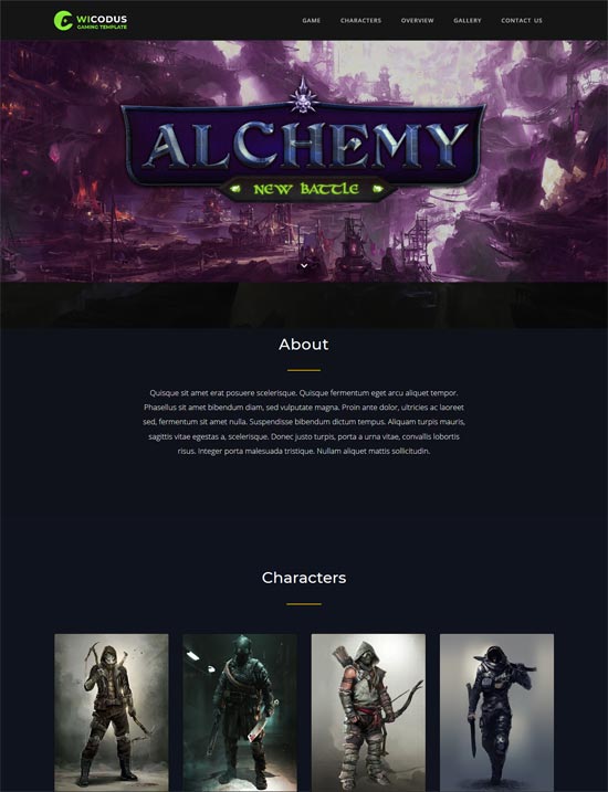 wicodus html gaming template