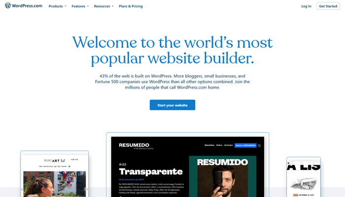 wordpress get free blog website