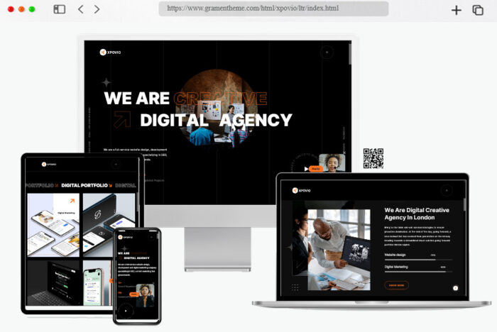 xpovio digital agency creative portfolio template