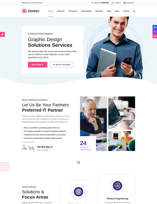 zentec it solutions company wordpress theme