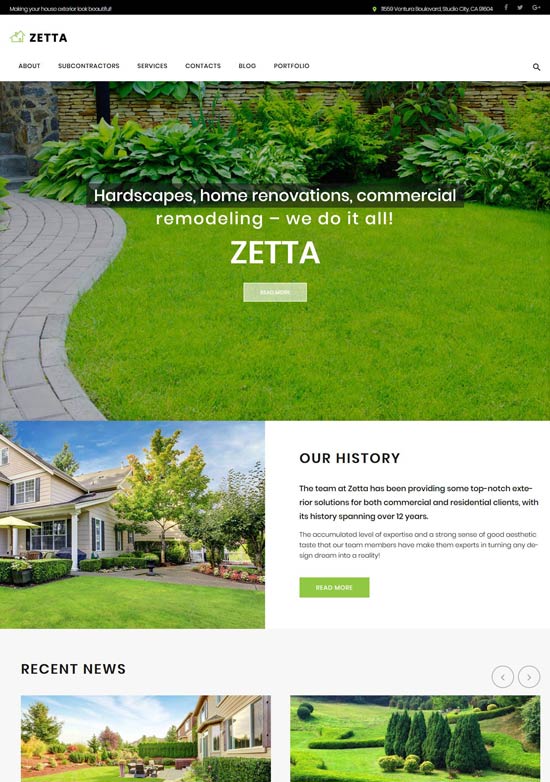 zetta exterior garden wordpress theme