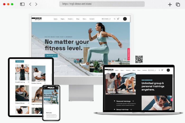 zium premium fitness wordpress theme