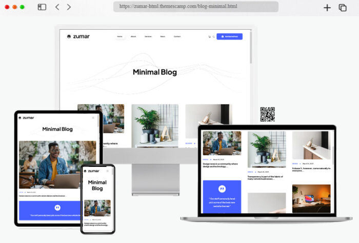 zumar minimalist blog template