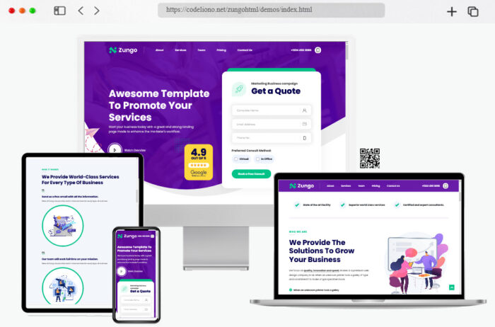 zungo high converting landing page template