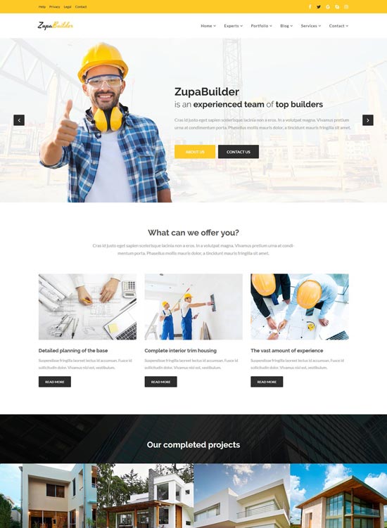 zupabuilder building joomla template