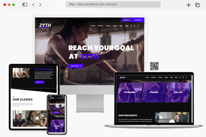 zyth customizable fitness themes for wordpress