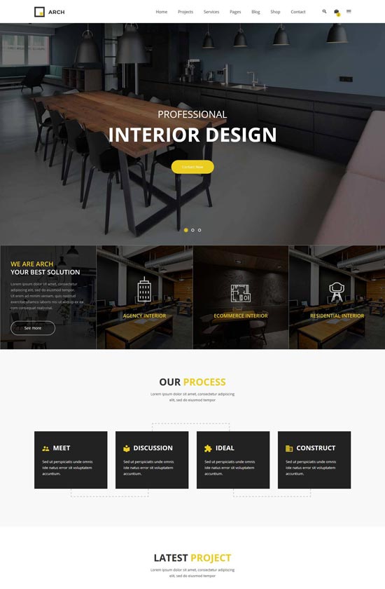 arch decor interior design html template