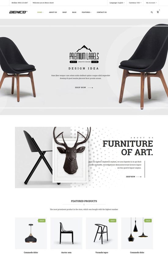 benco furniture bootstrap template
