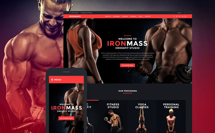 Gym Fitness Responsive Website Template 