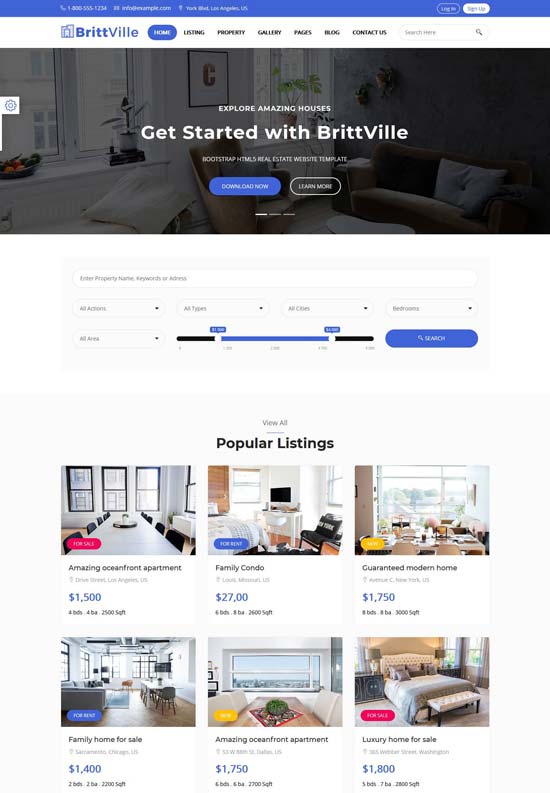 brittville real estate html template