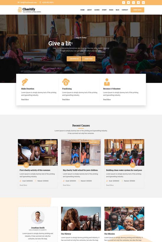 charitify fundraising html template