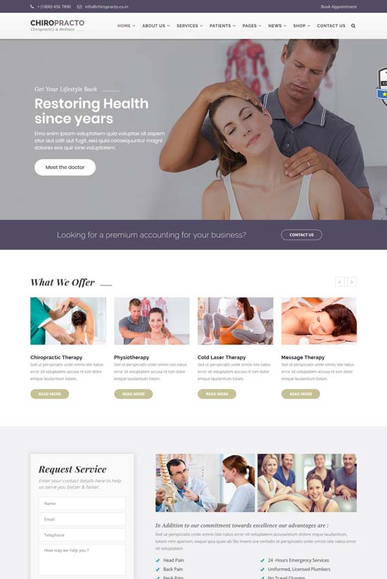 chiropracto physical therapy html template