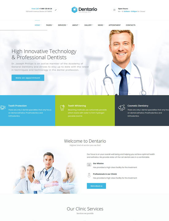dentario dentist medical html template