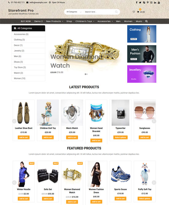 ecommerce star free wordpress woocommerce theme