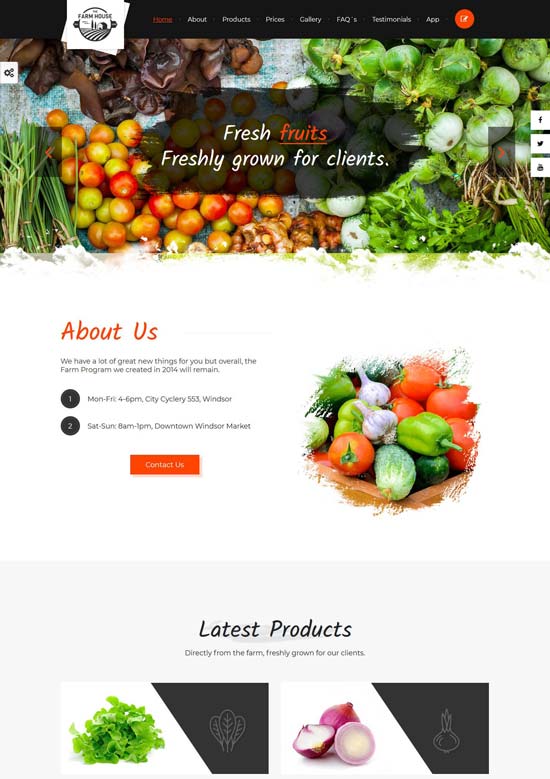 farm house vegetables html template