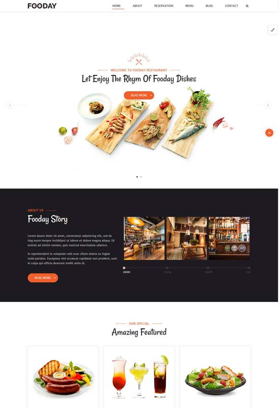 fooday restaurant html template