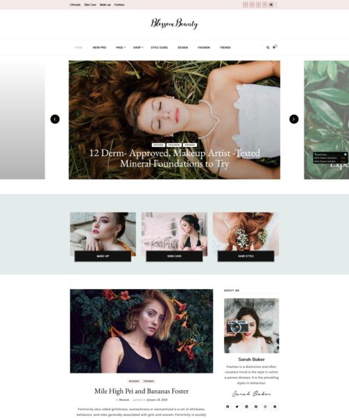 free blossom beauty wordpress theme