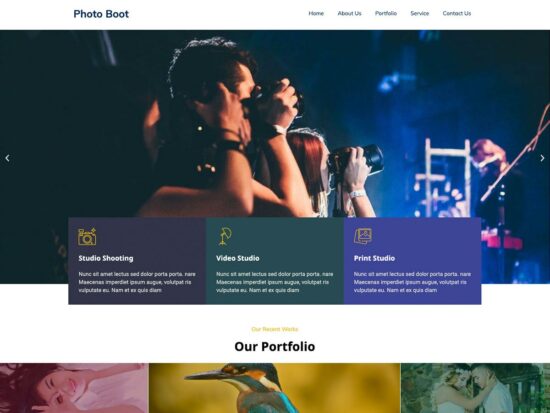 free bootstrap photography wordpress