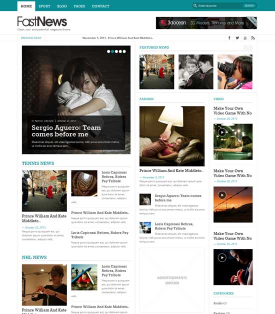 FastNews minimalist free magazine WordPress theme