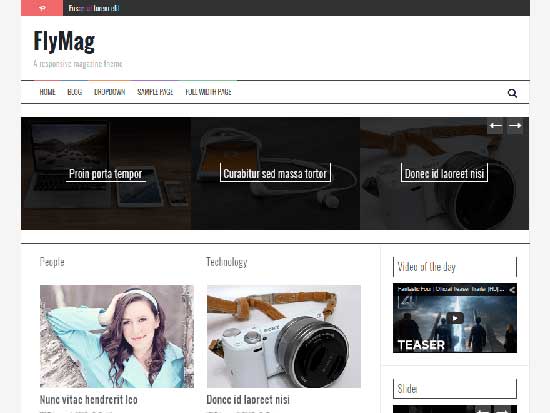 Flymag responsive free magazine WordPress theme