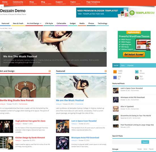 Mesocolumn free magazine WordPress theme