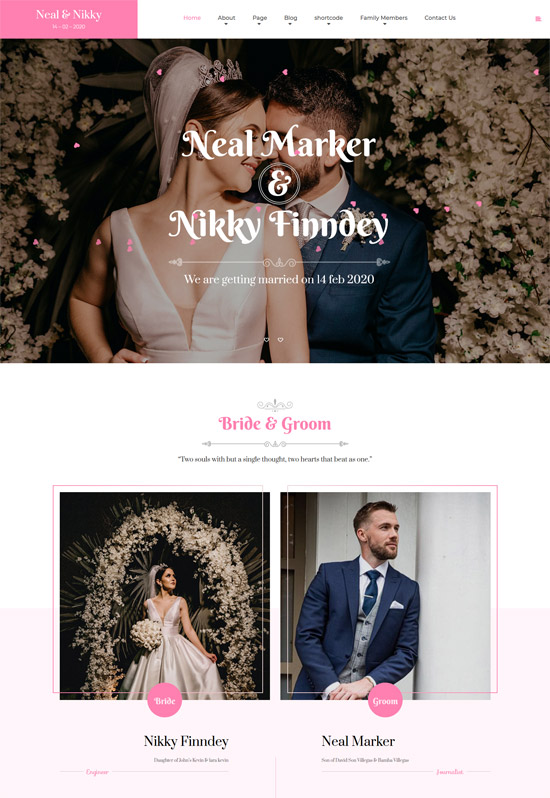 free wedding wordpress theme