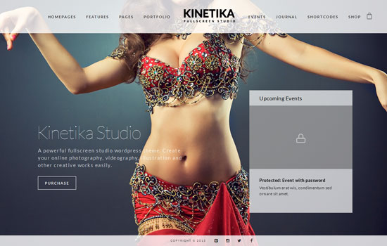 Kinetika fullscreen WordPress theme