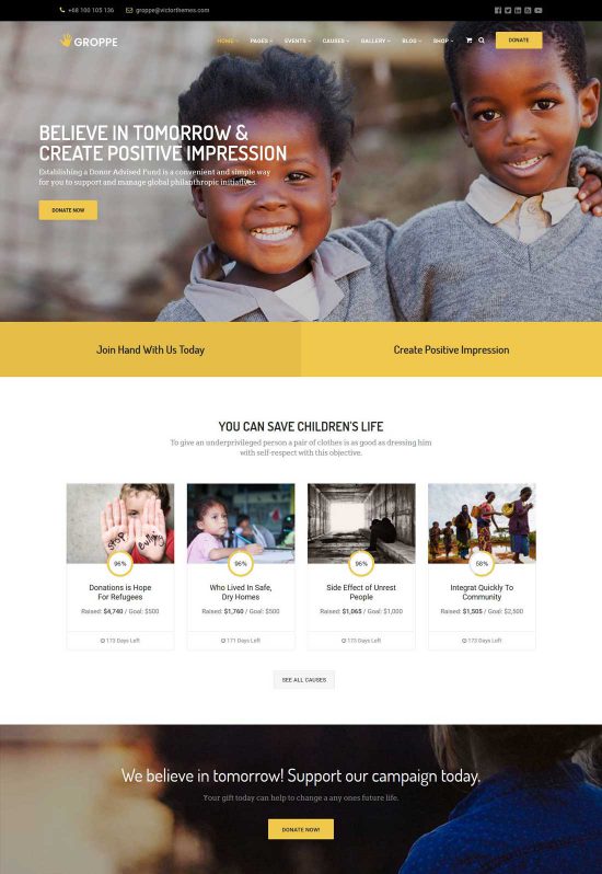 groppe nonprofit wordpress theme 