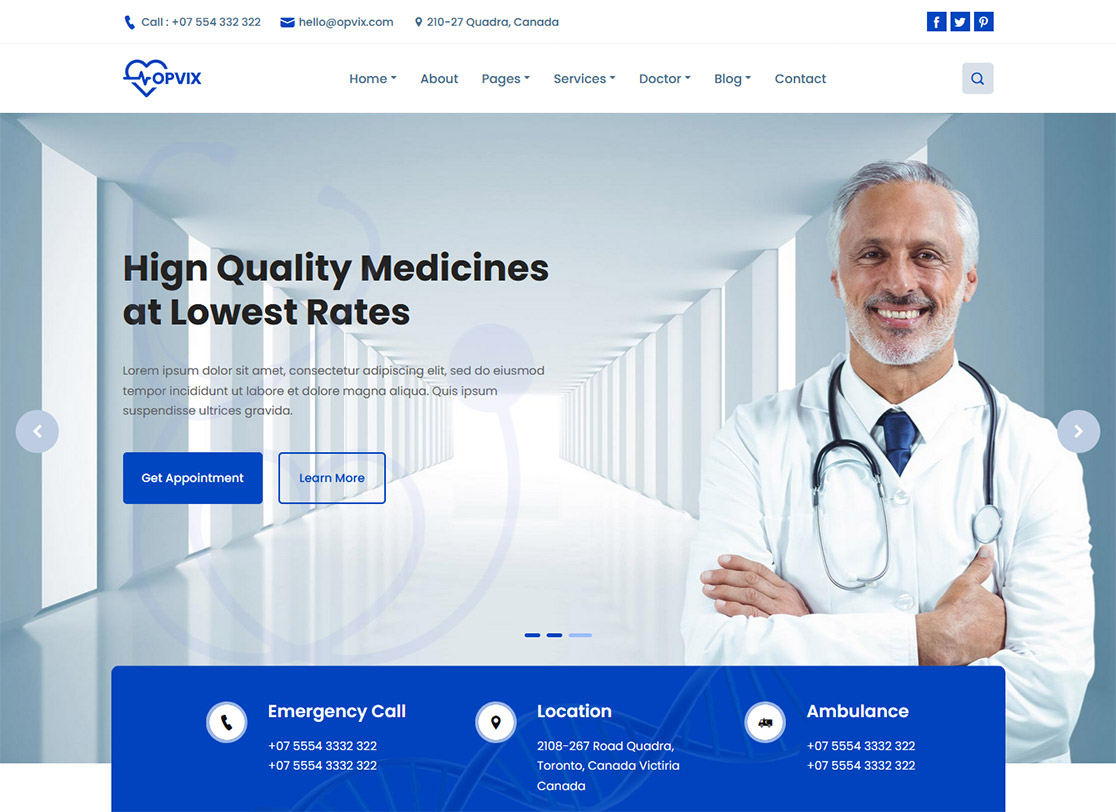 health Medical website template