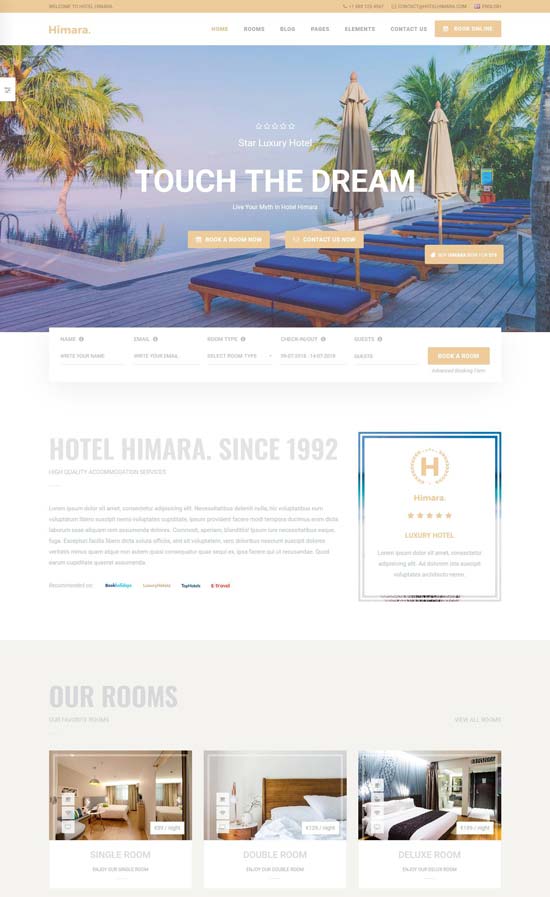 himara hotel html template